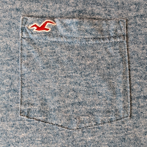 ☀️Hollister EUC Logo Icon Crew young men's T-shirt Large turquoise teal blue - Picture 4 of 13